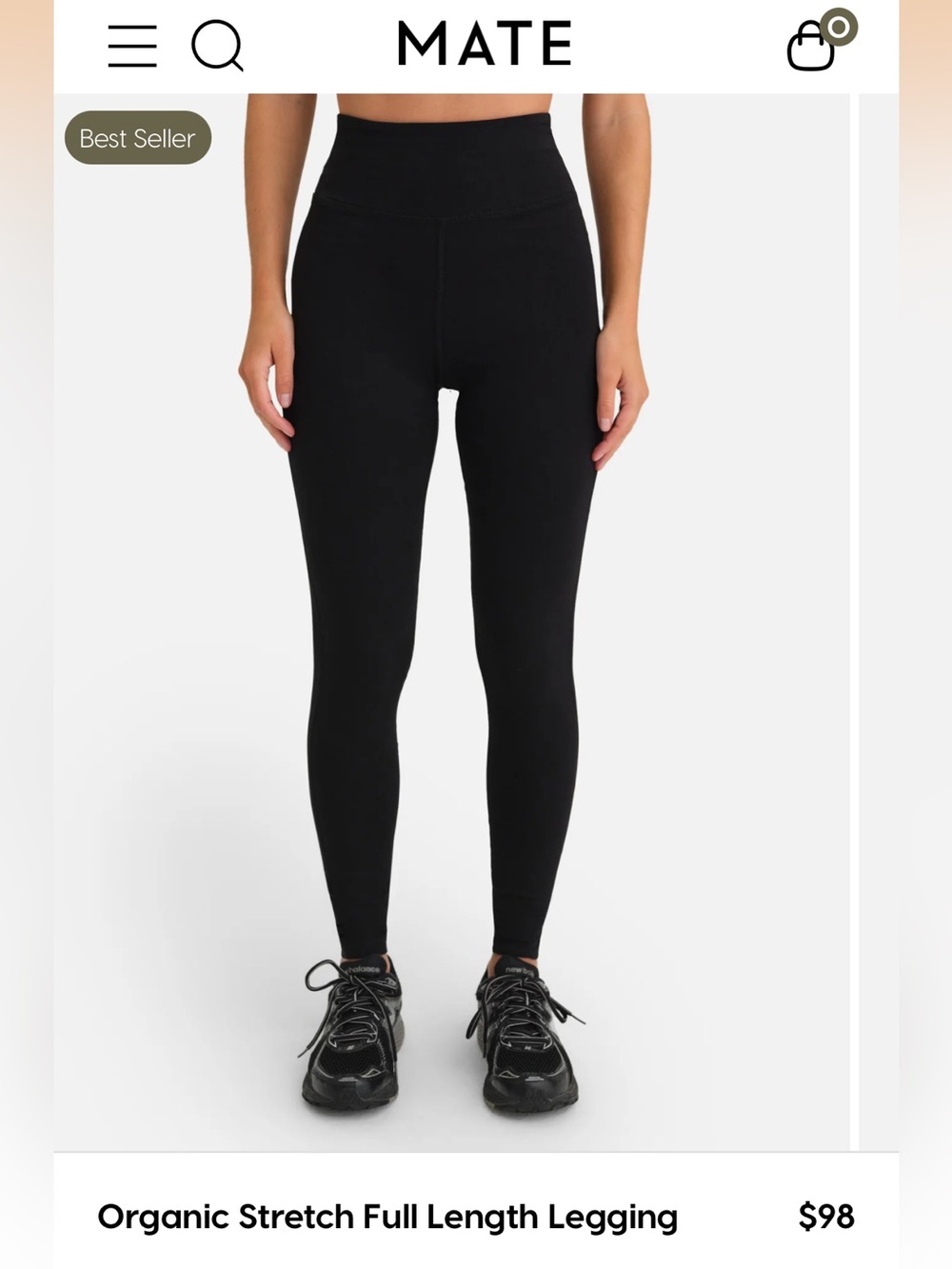MATE the Label Organic Stretch Full Length Legging - Black
